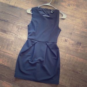 Forever21 Black Pleated Business Casual Dress